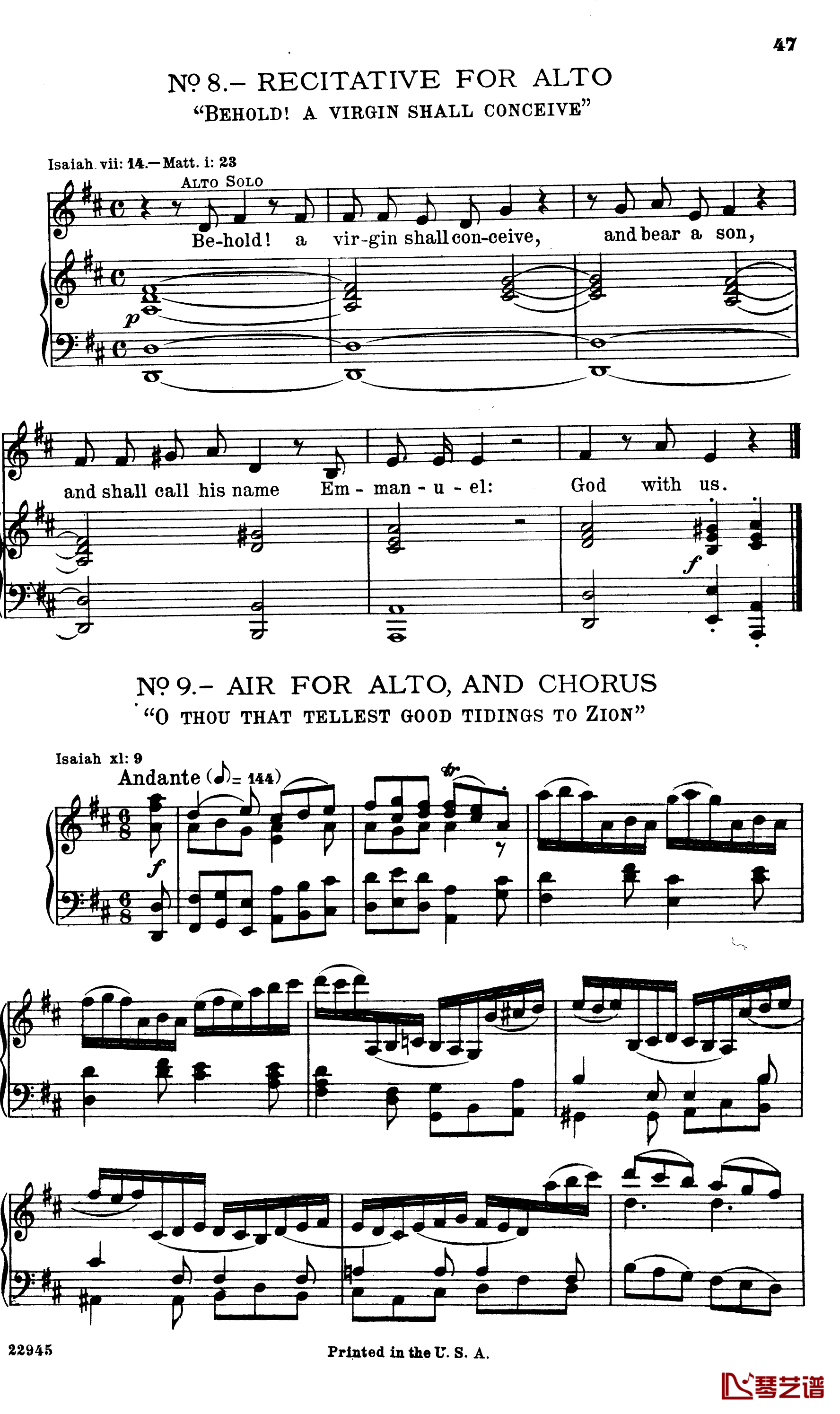 O thou that tellest good tidings to Zion钢琴谱-Handel1