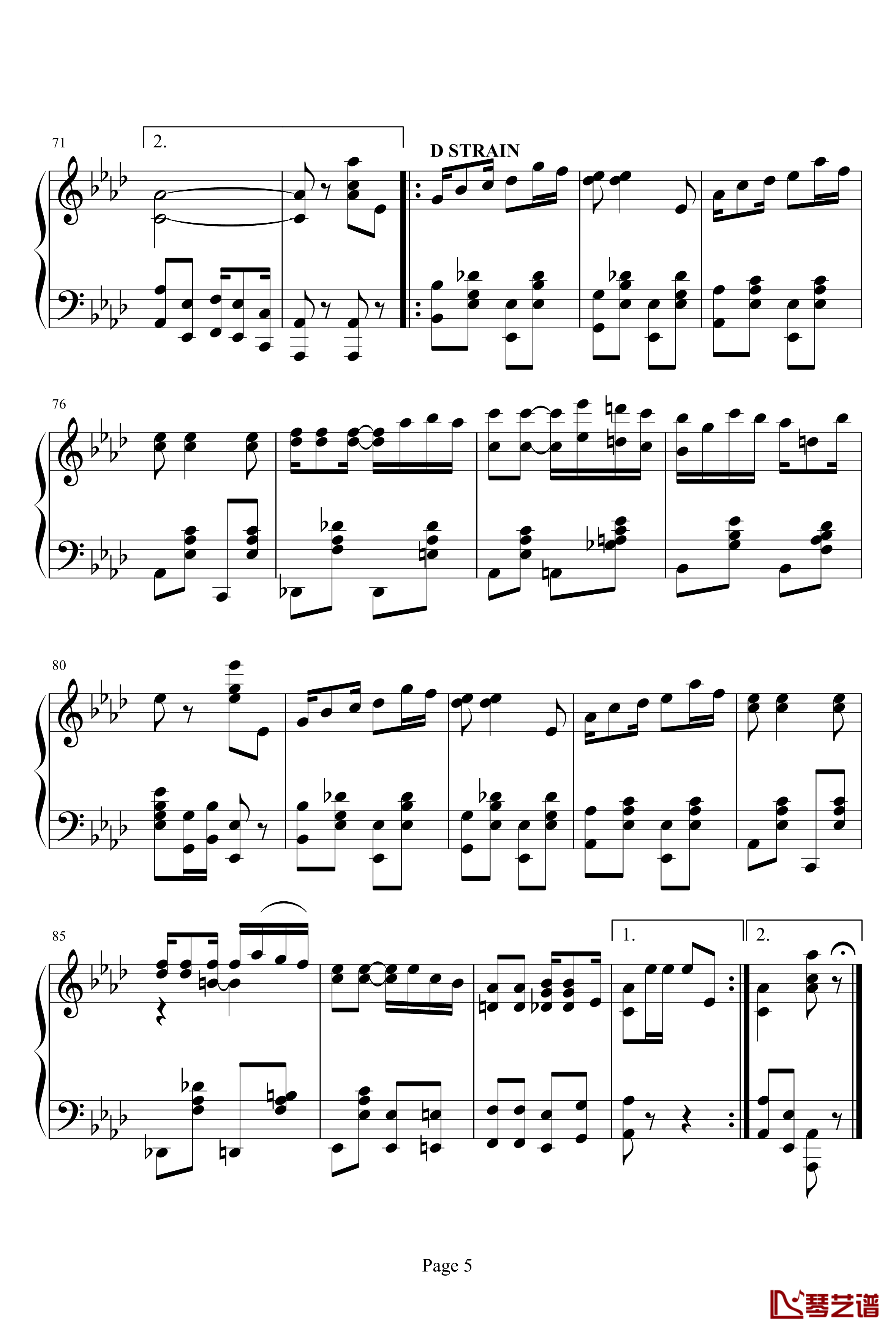Peacherine Rag钢琴谱-斯科特·乔普林-Scott Joplin-海上钢琴师5