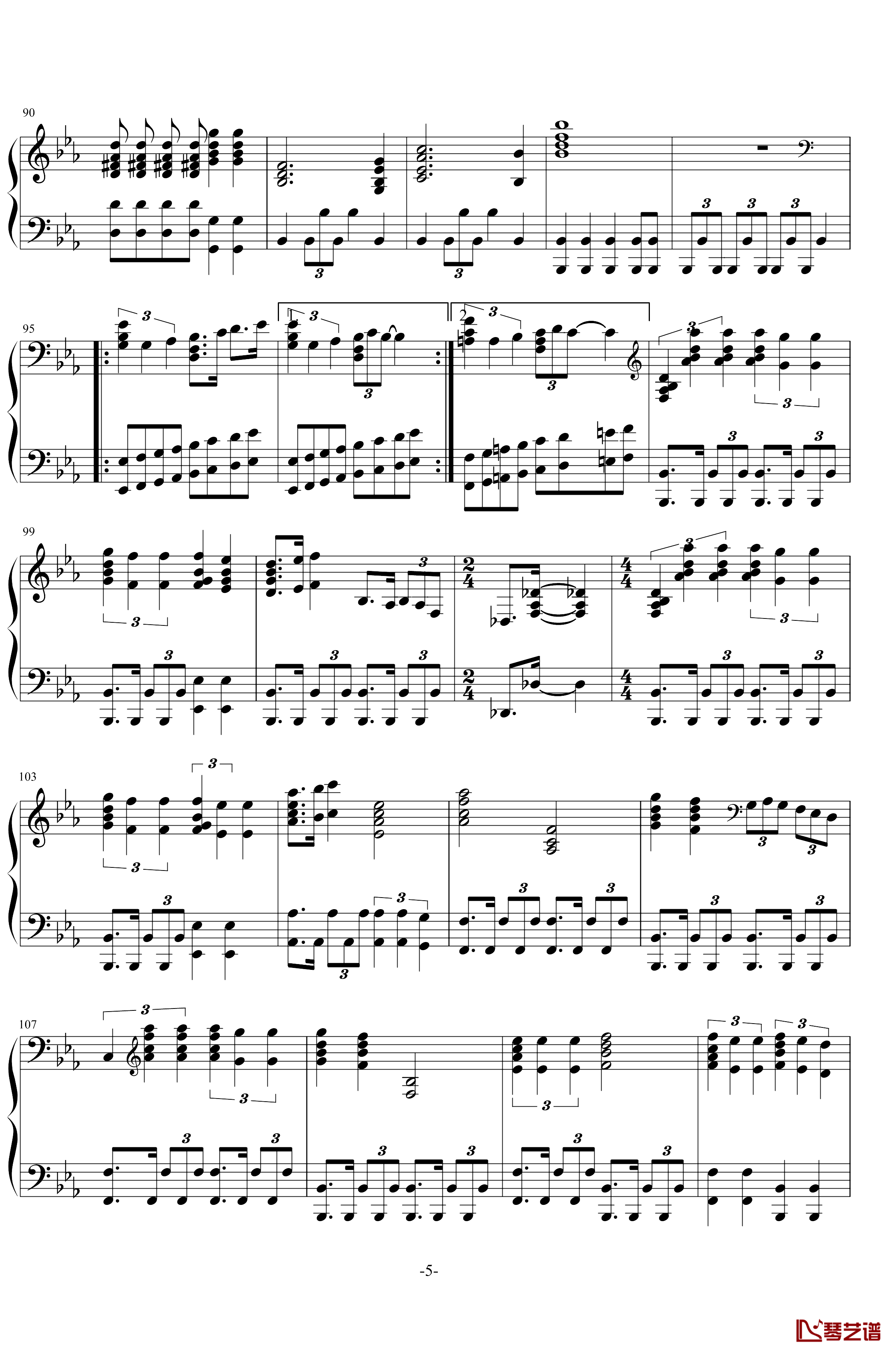 波西米亚狂想曲钢琴谱-Queen5