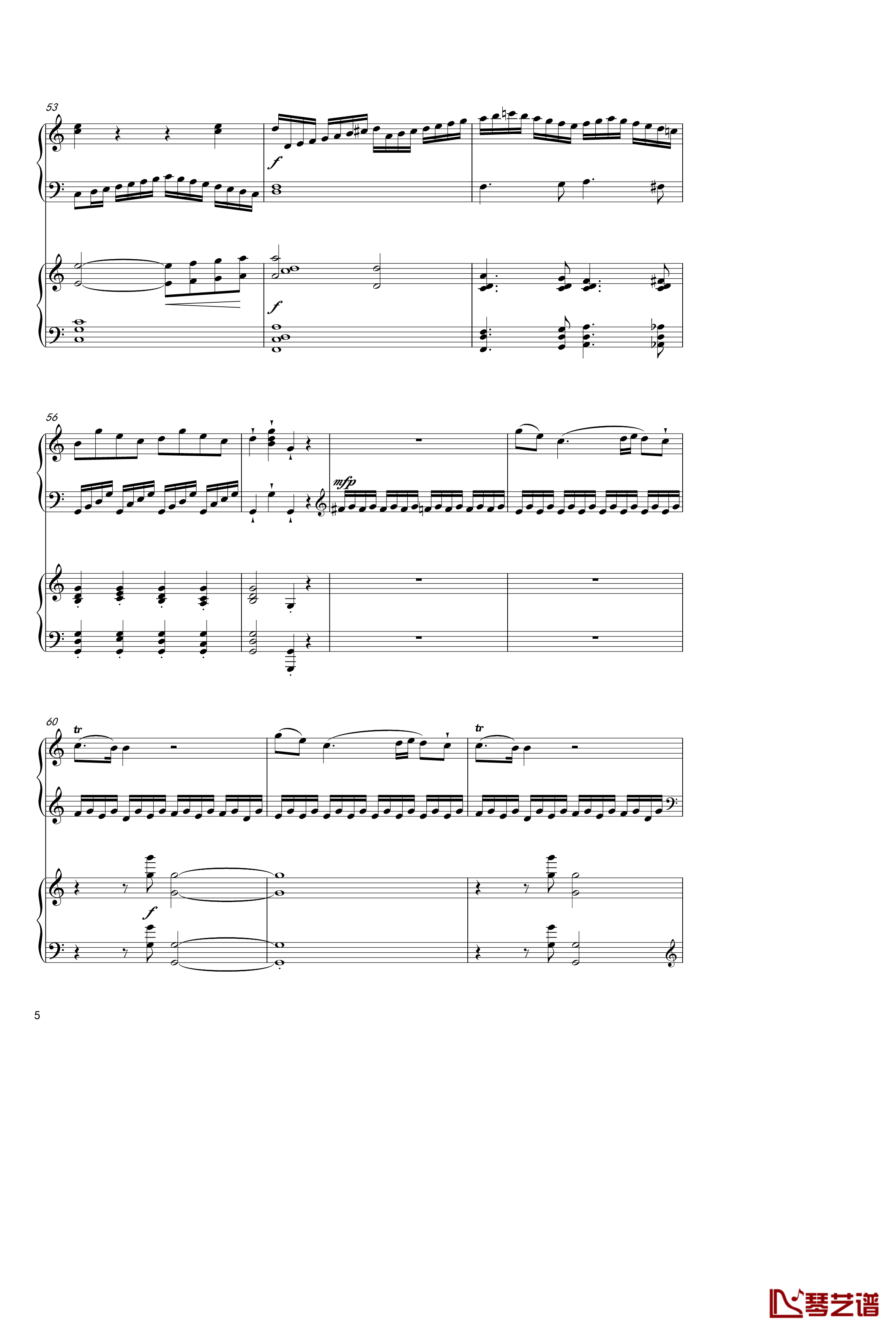 Sonata In C Major, K 545钢琴谱-双钢琴-莫扎特5