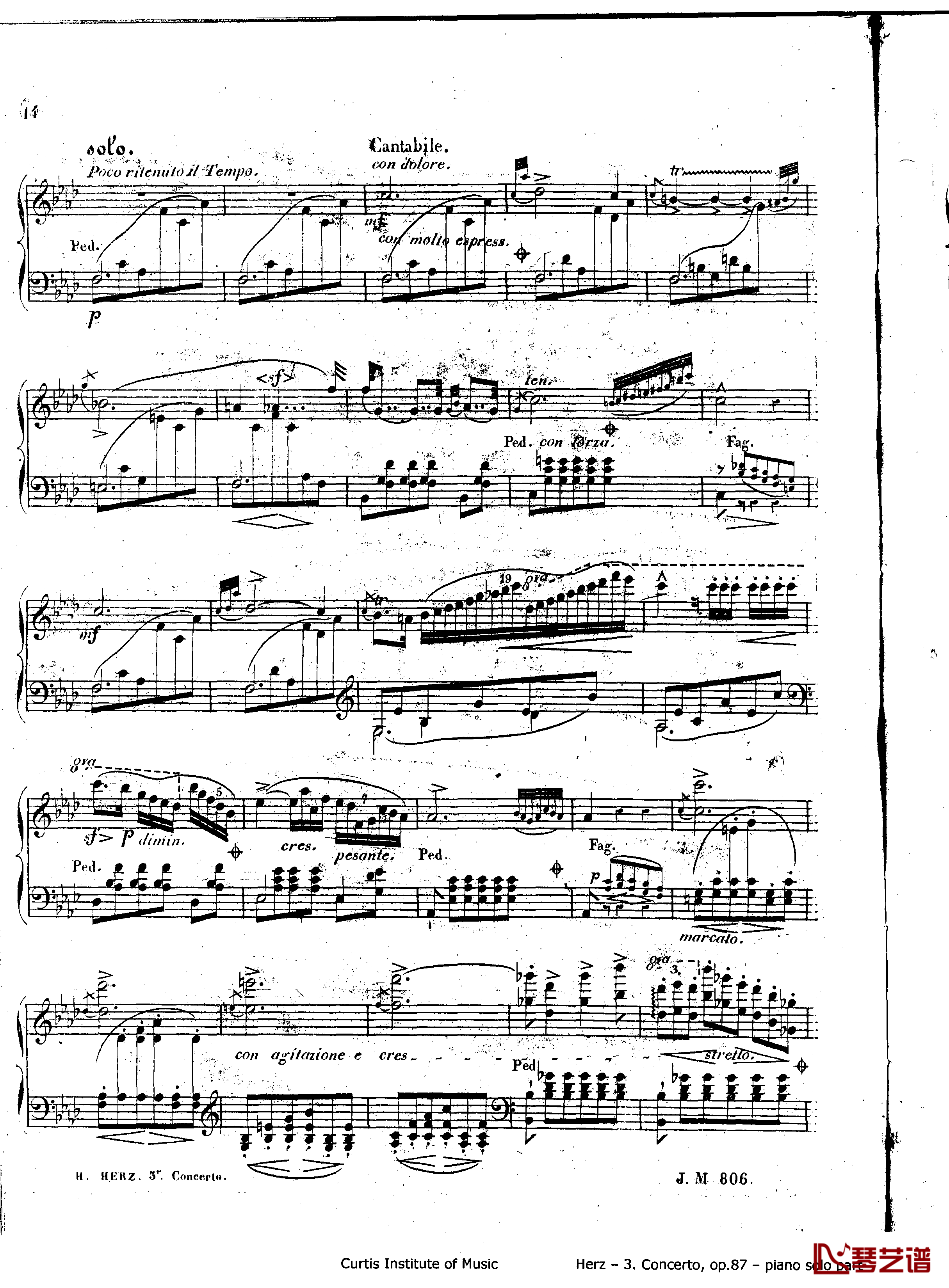 d小调第三钢琴协奏曲Op.87钢琴谱-赫尔兹14