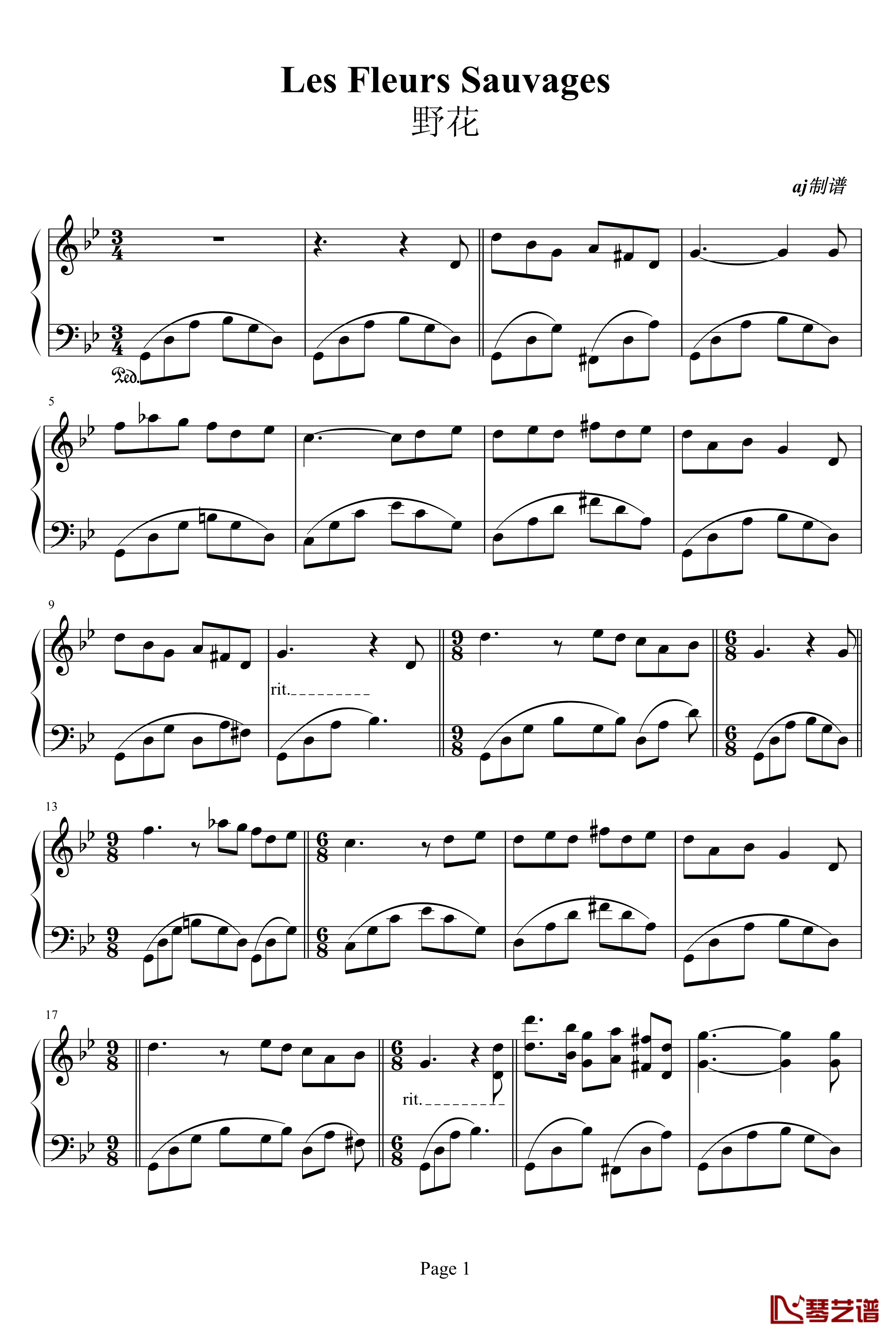 野花钢琴谱-yeihua1