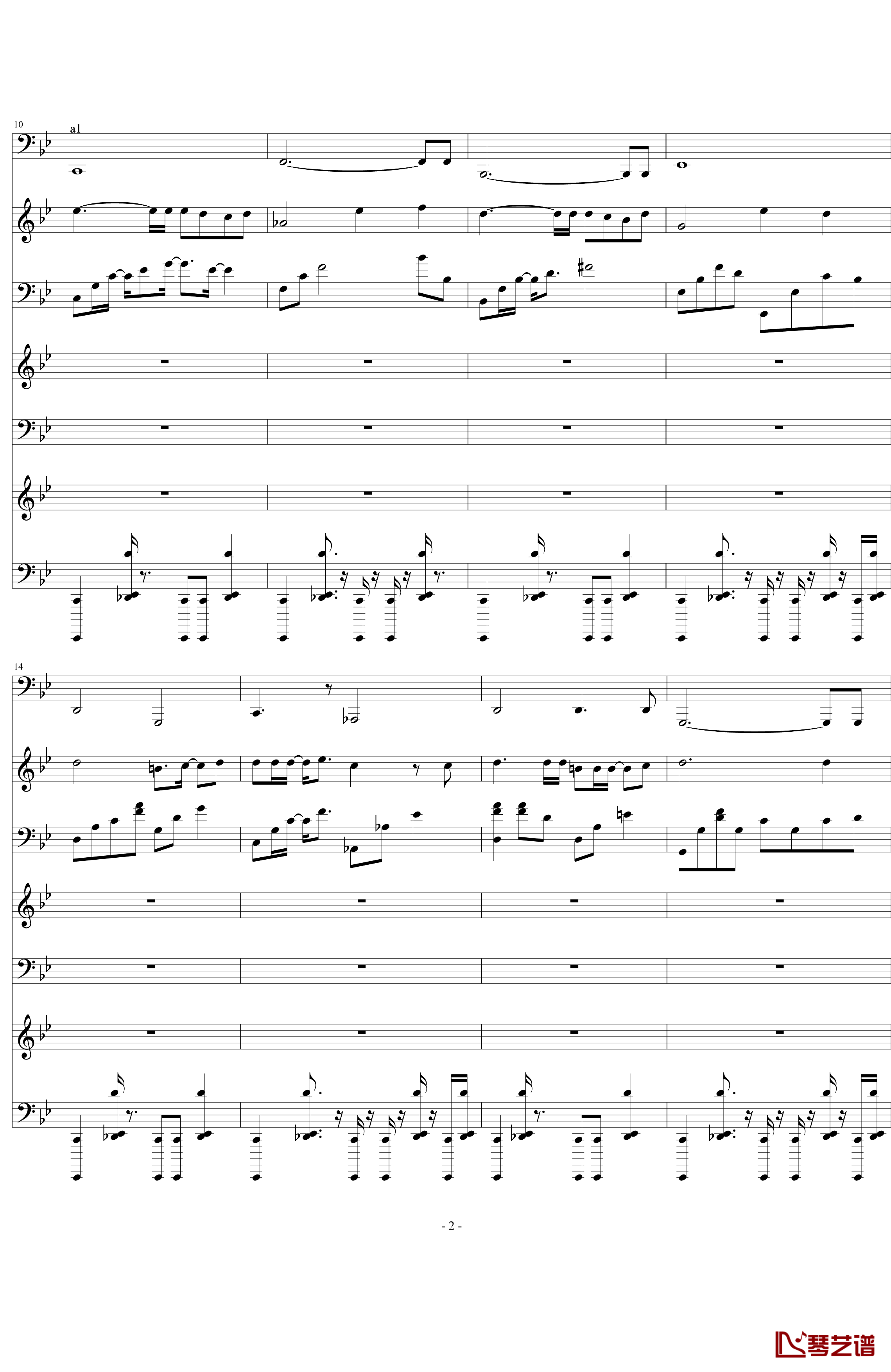 贝多芬的悲伤钢琴谱-萧风2