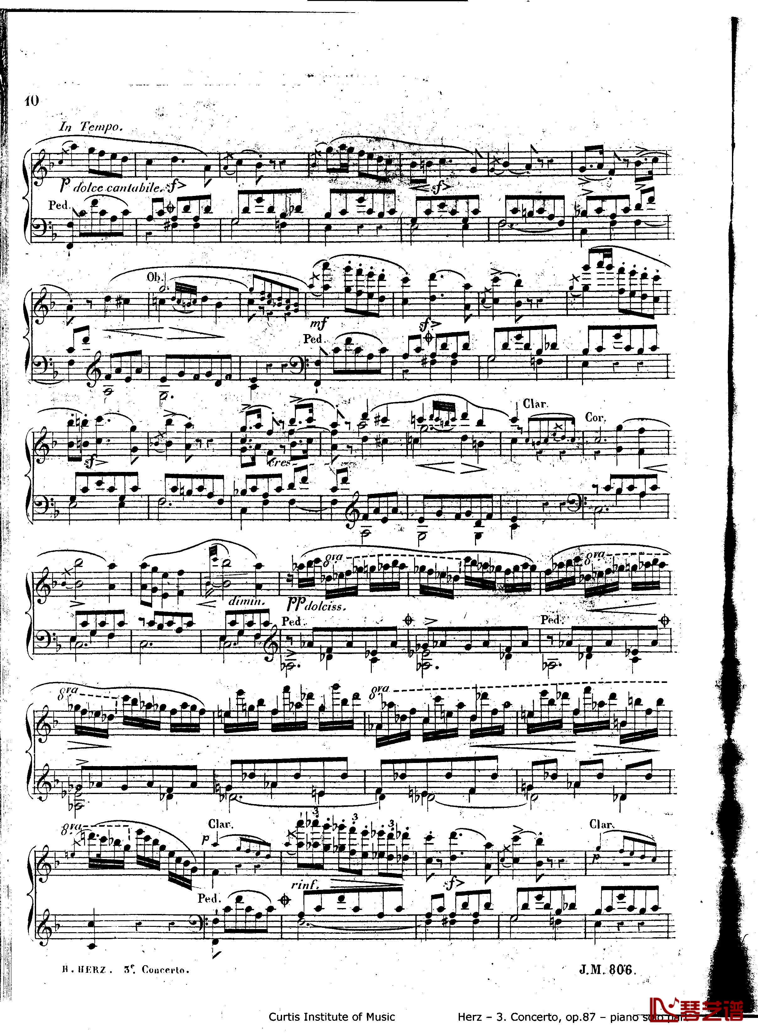 d小调第三钢琴协奏曲Op.87钢琴谱-赫尔兹10