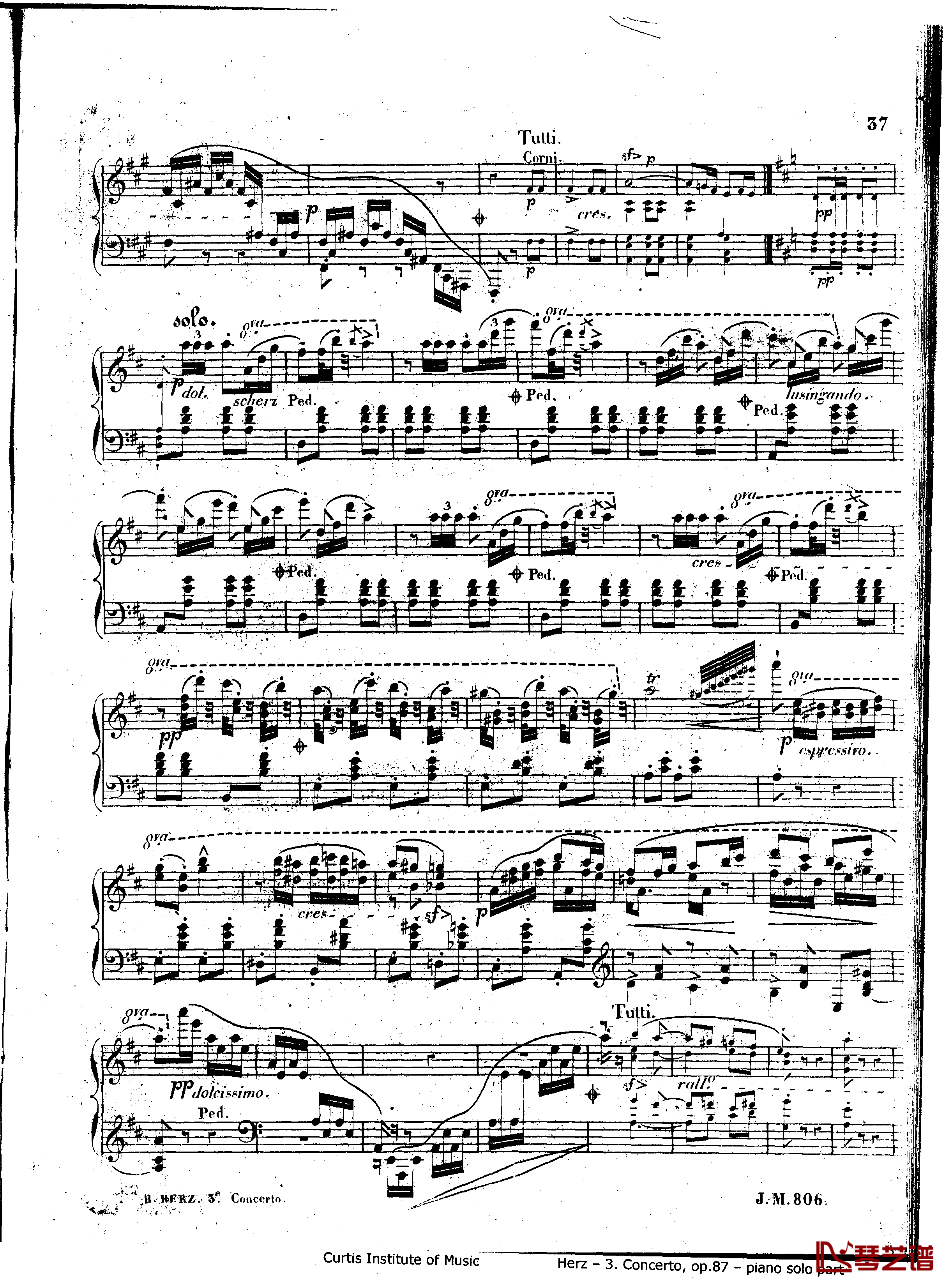 d小调第三钢琴协奏曲Op.87钢琴谱-赫尔兹37