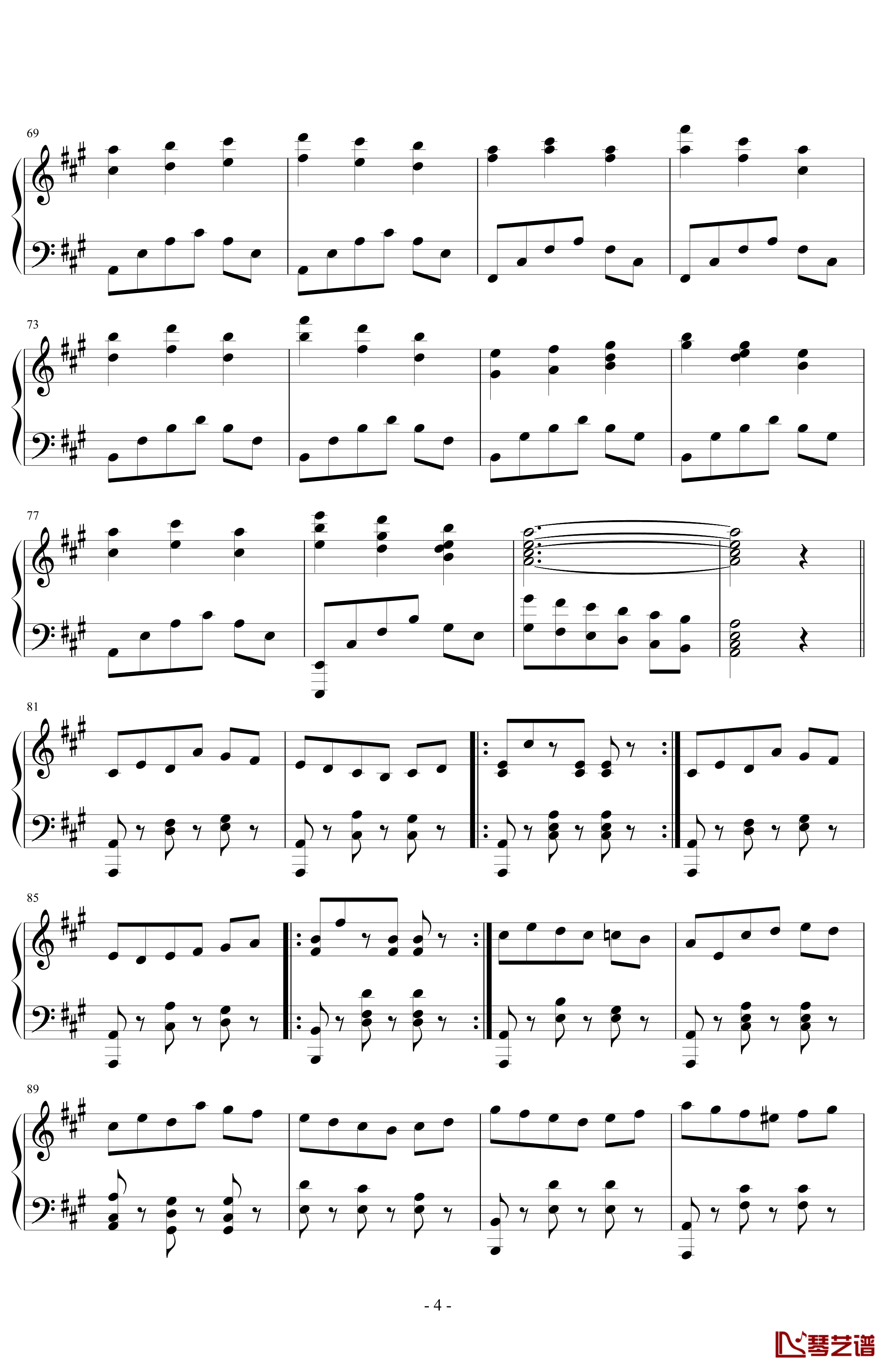 A大调圆舞曲钢琴谱-PARROT1864