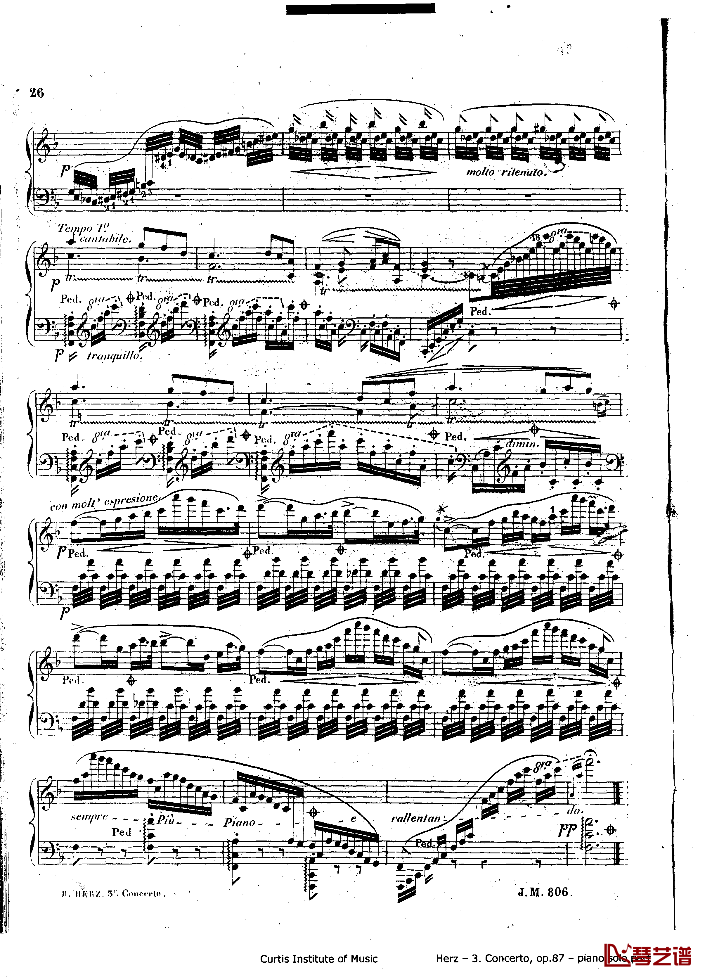d小调第三钢琴协奏曲Op.87钢琴谱-赫尔兹26