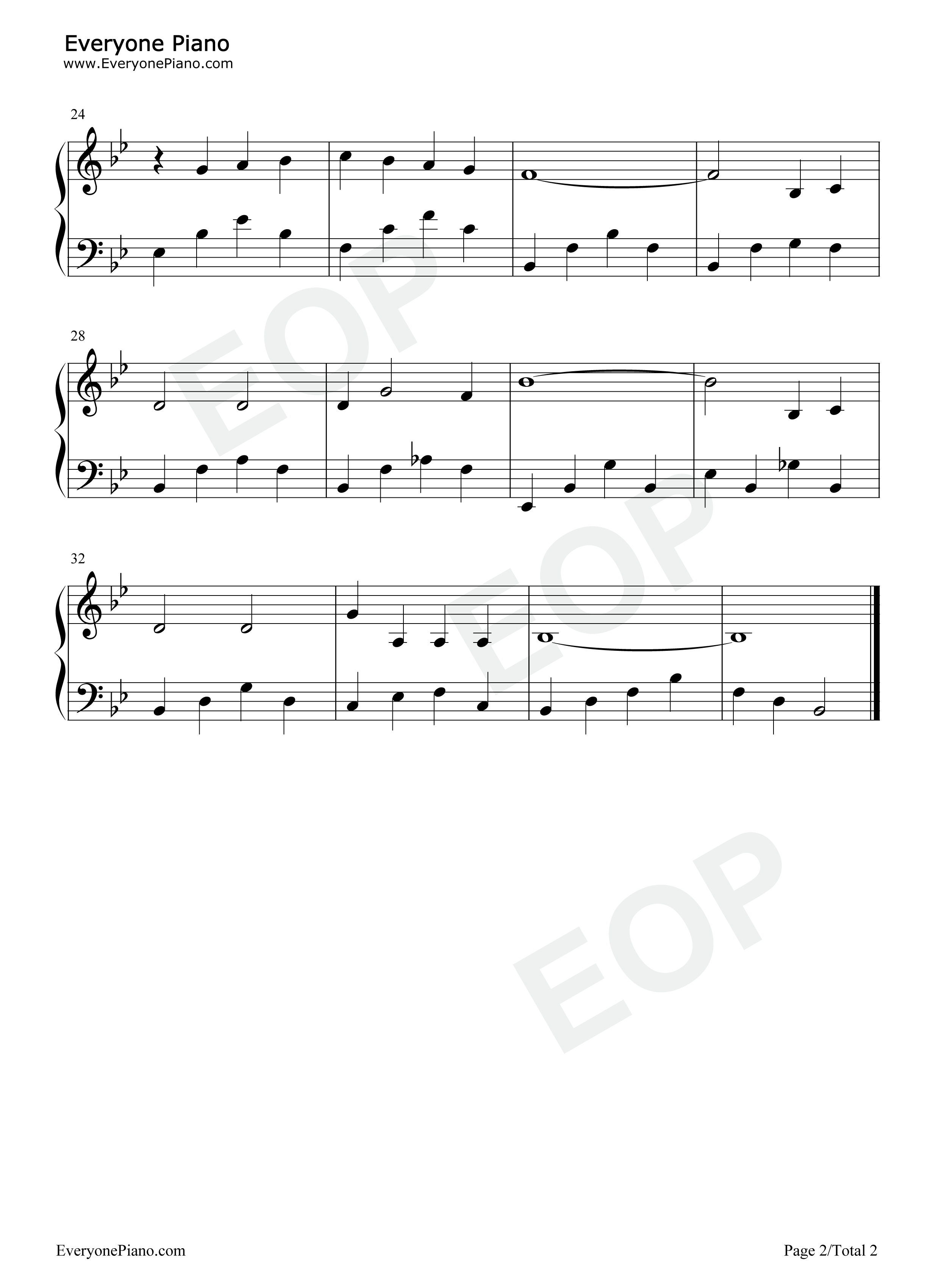 White Christmas-简单版-圣诞歌曲五线谱预览2