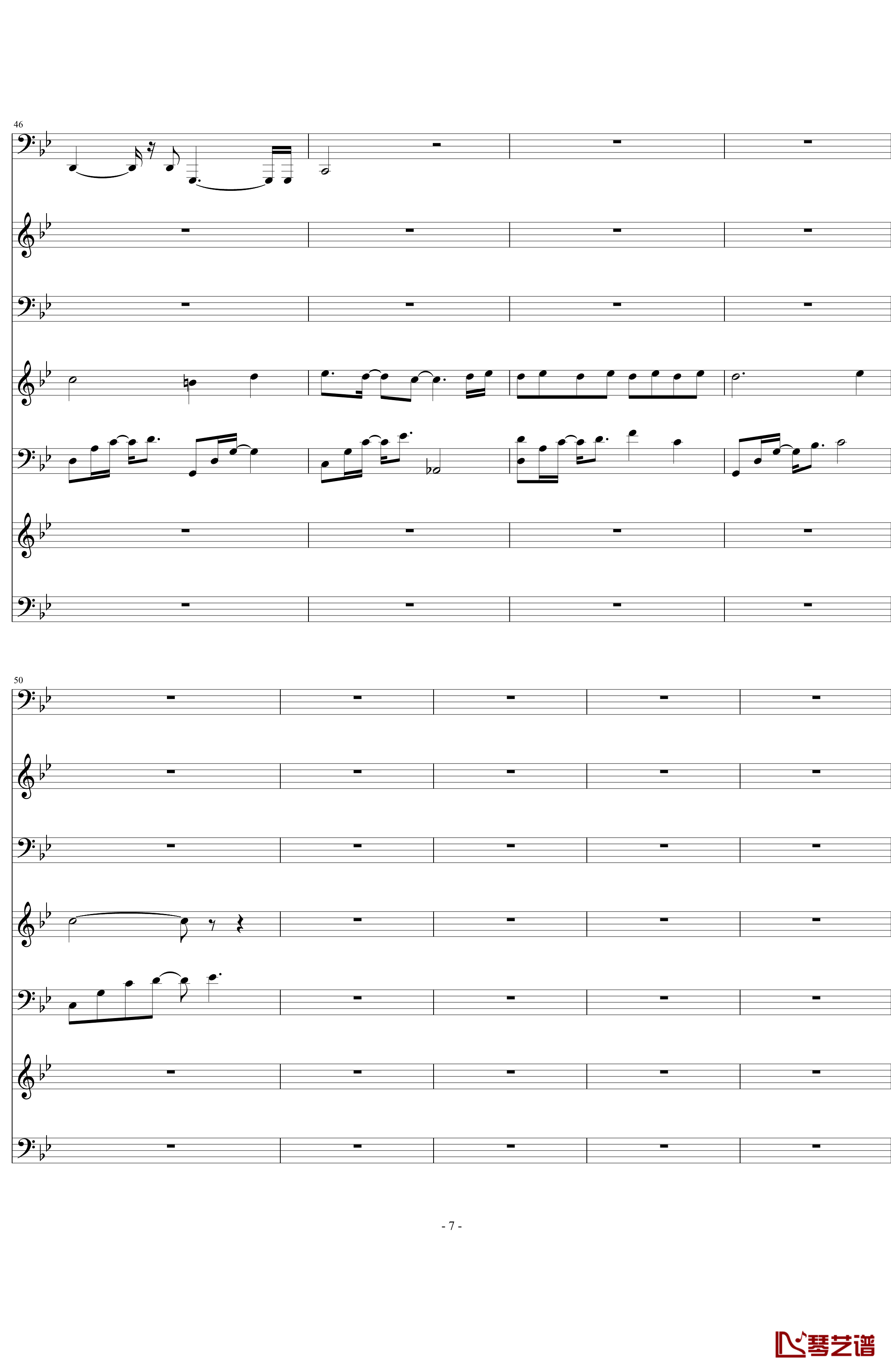 贝多芬的悲伤钢琴谱-萧风7