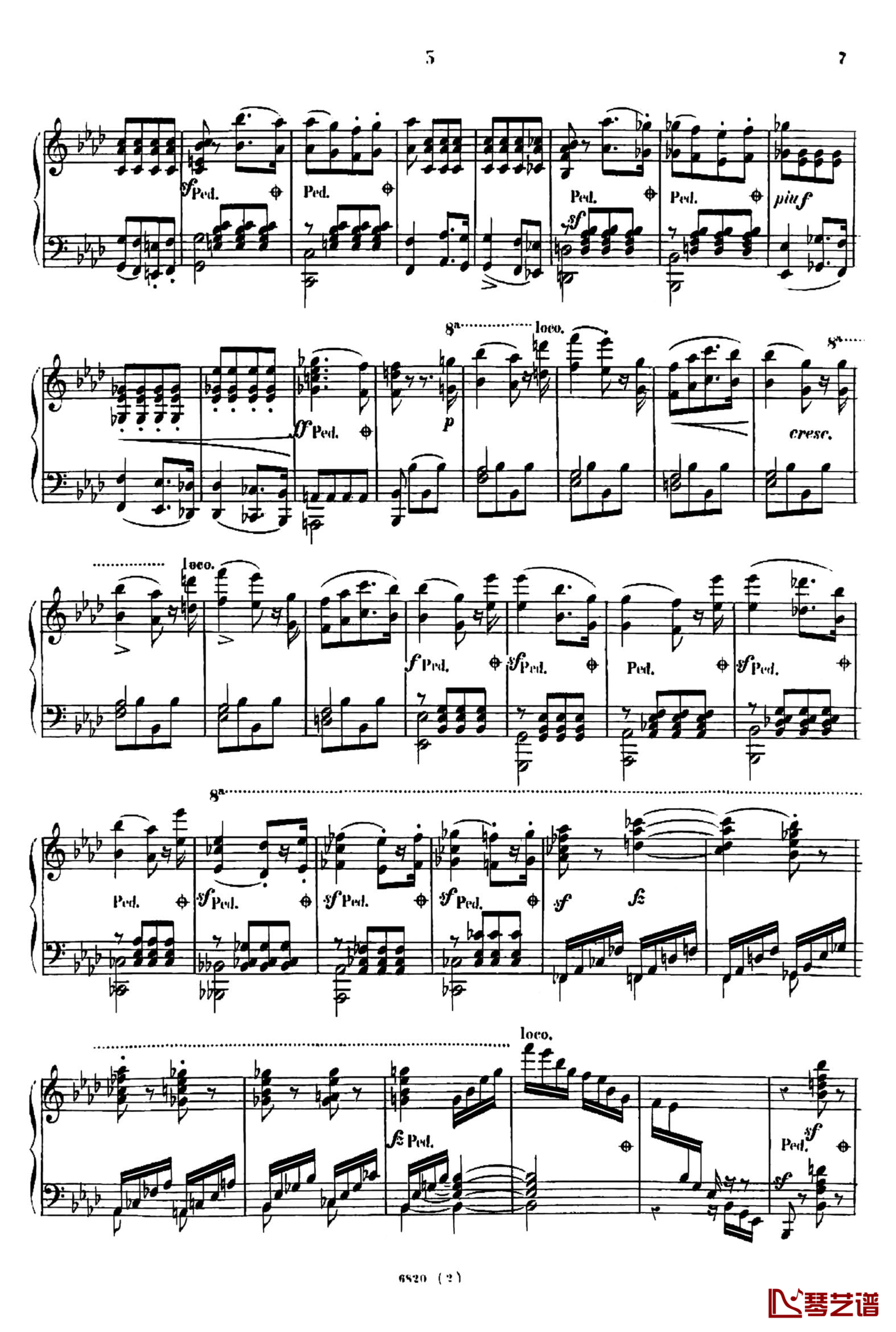 降A大调夜曲 心愿 Op.604  No.2钢琴谱-车尔尼-Czerny3