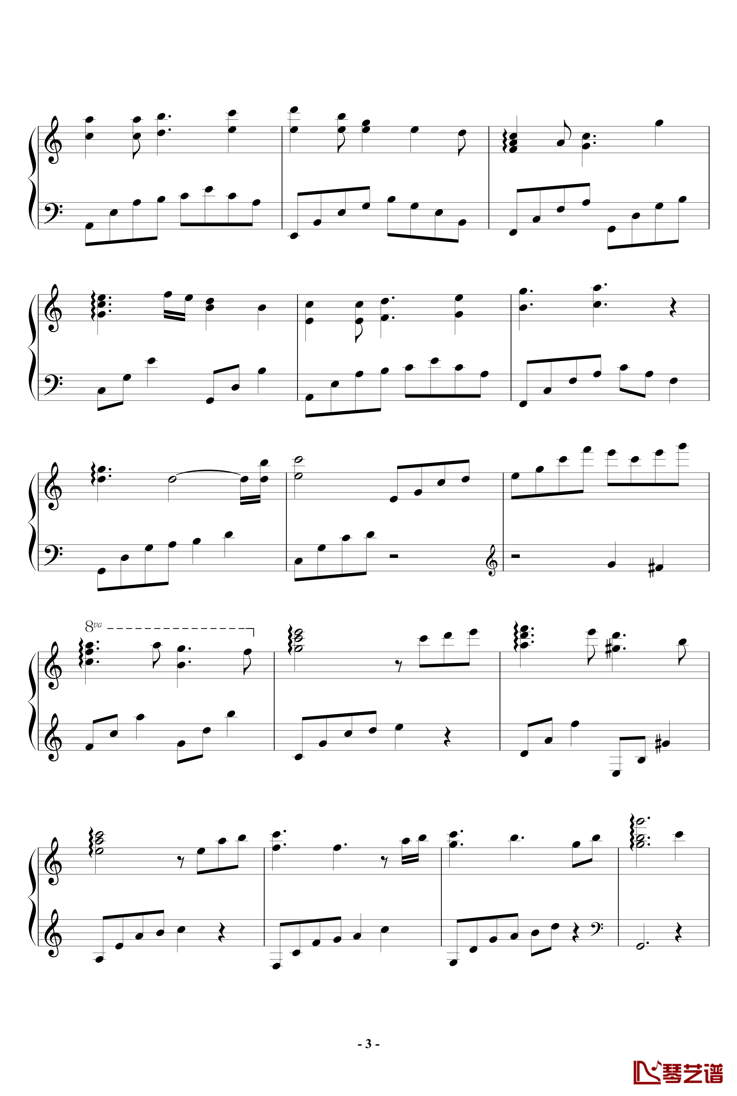 a小调前奏曲钢琴谱-修改版-黑白键卧龙3