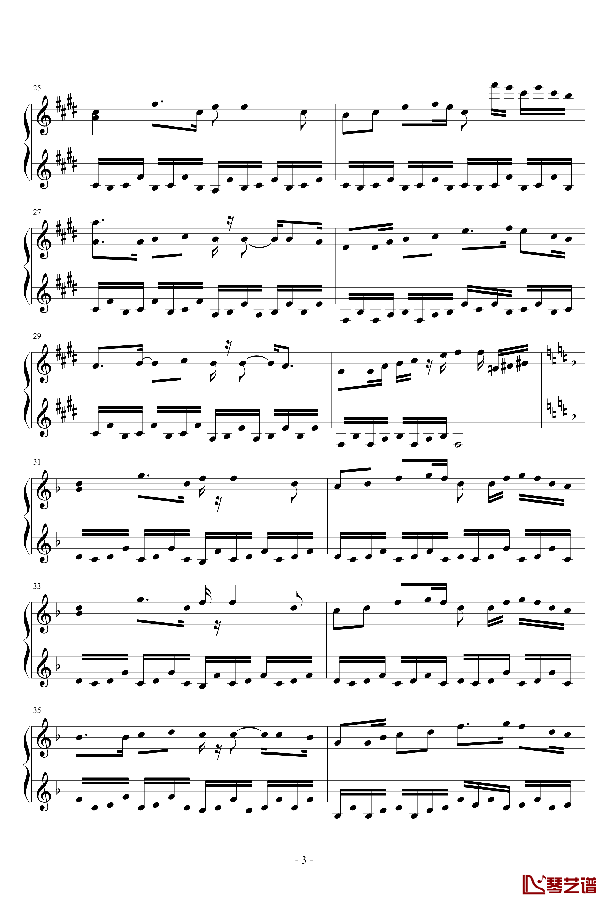 笑傲江湖钢琴谱-2012改版，完全钢琴可演奏，7级3
