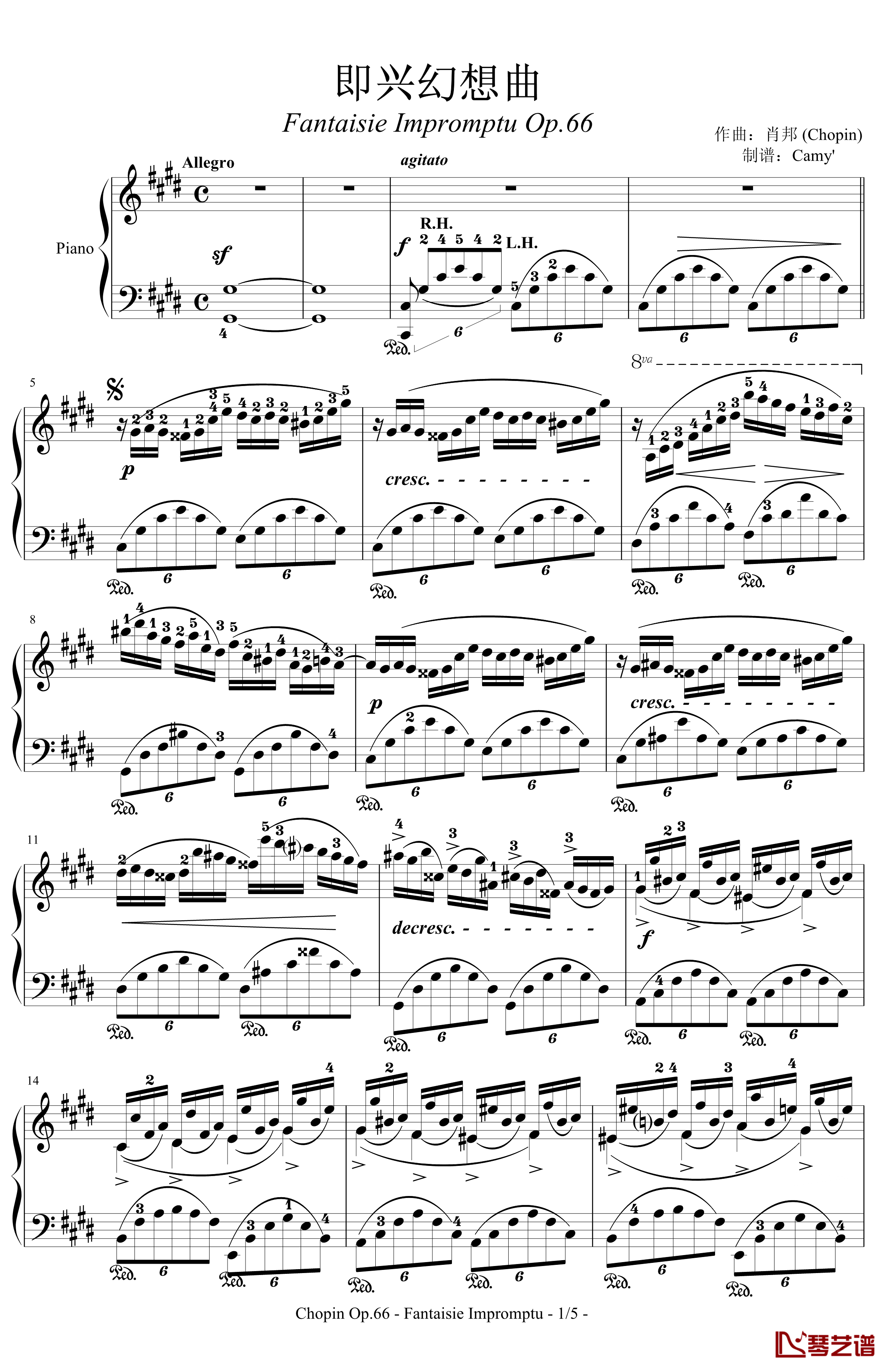 即兴幻想曲钢琴谱-带指法-Op.66-肖邦-chopin1