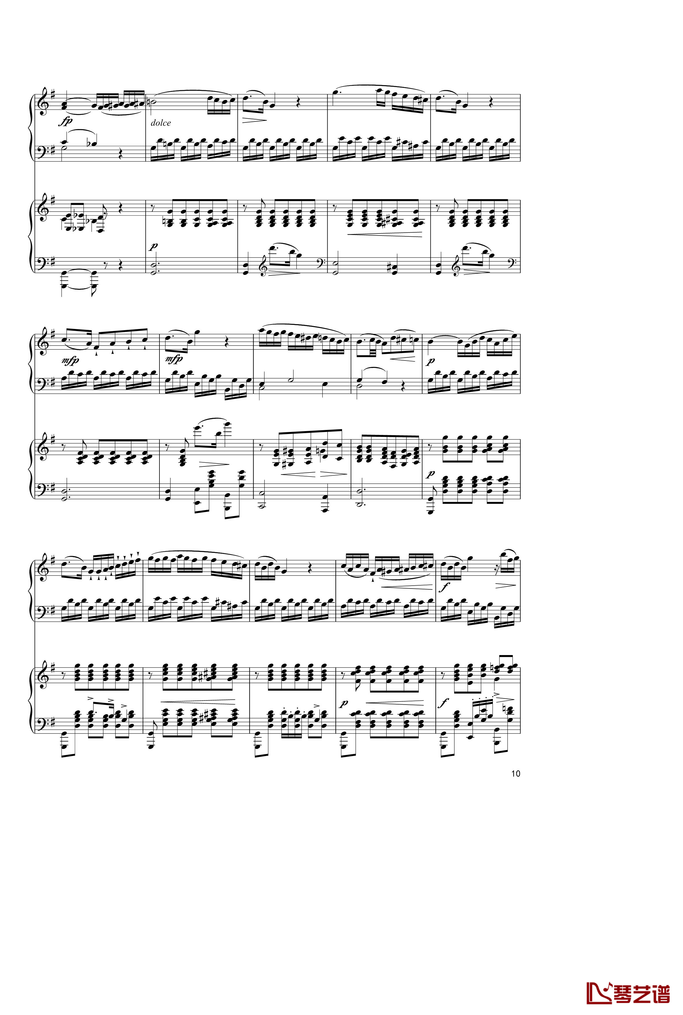 Sonata In C Major, K 545钢琴谱-双钢琴-莫扎特10