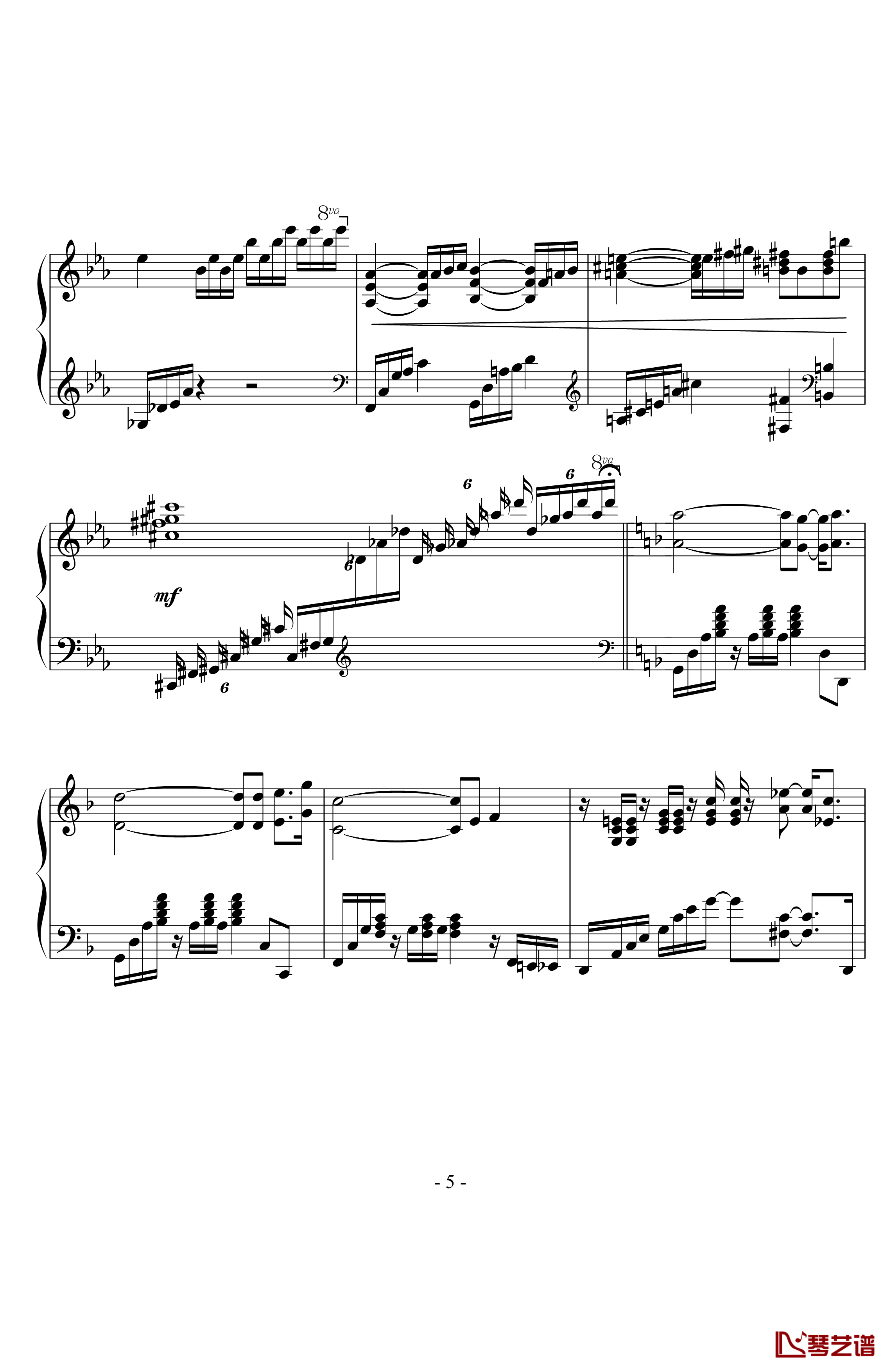 f钢琴谱-solo-松下奈绪5
