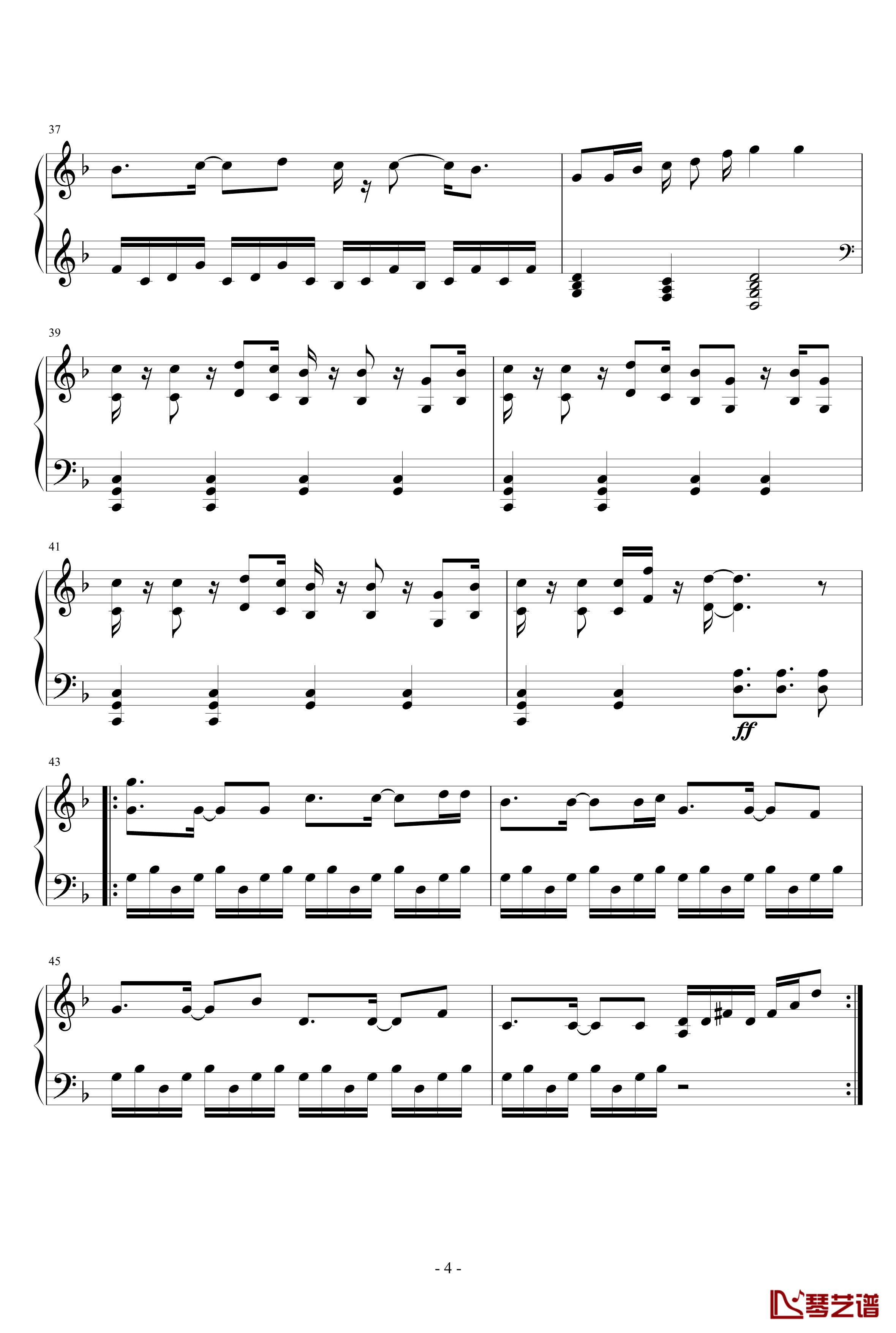笑傲江湖钢琴谱-2012改版，完全钢琴可演奏，7级4