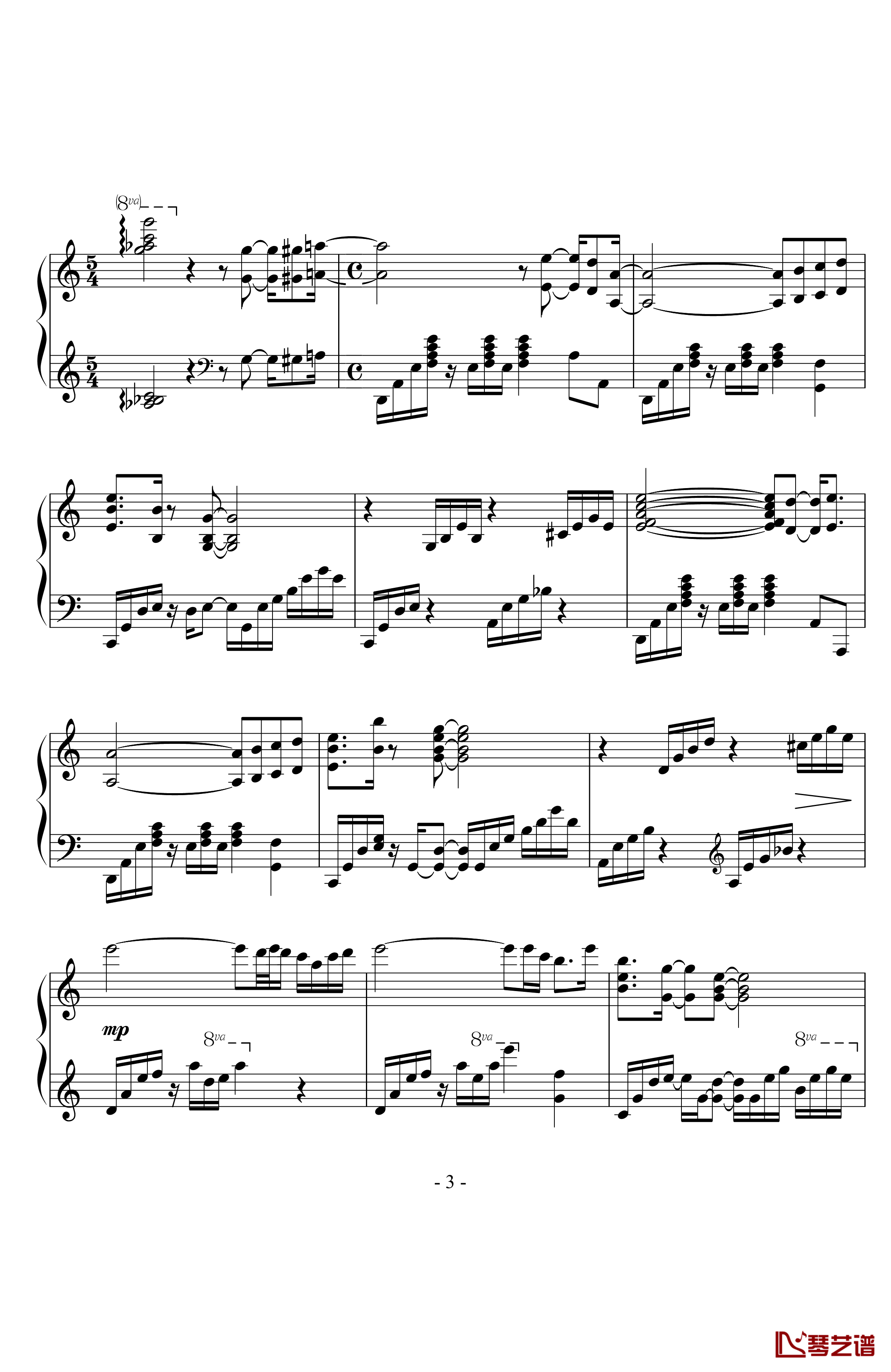 f钢琴谱-solo-松下奈绪3