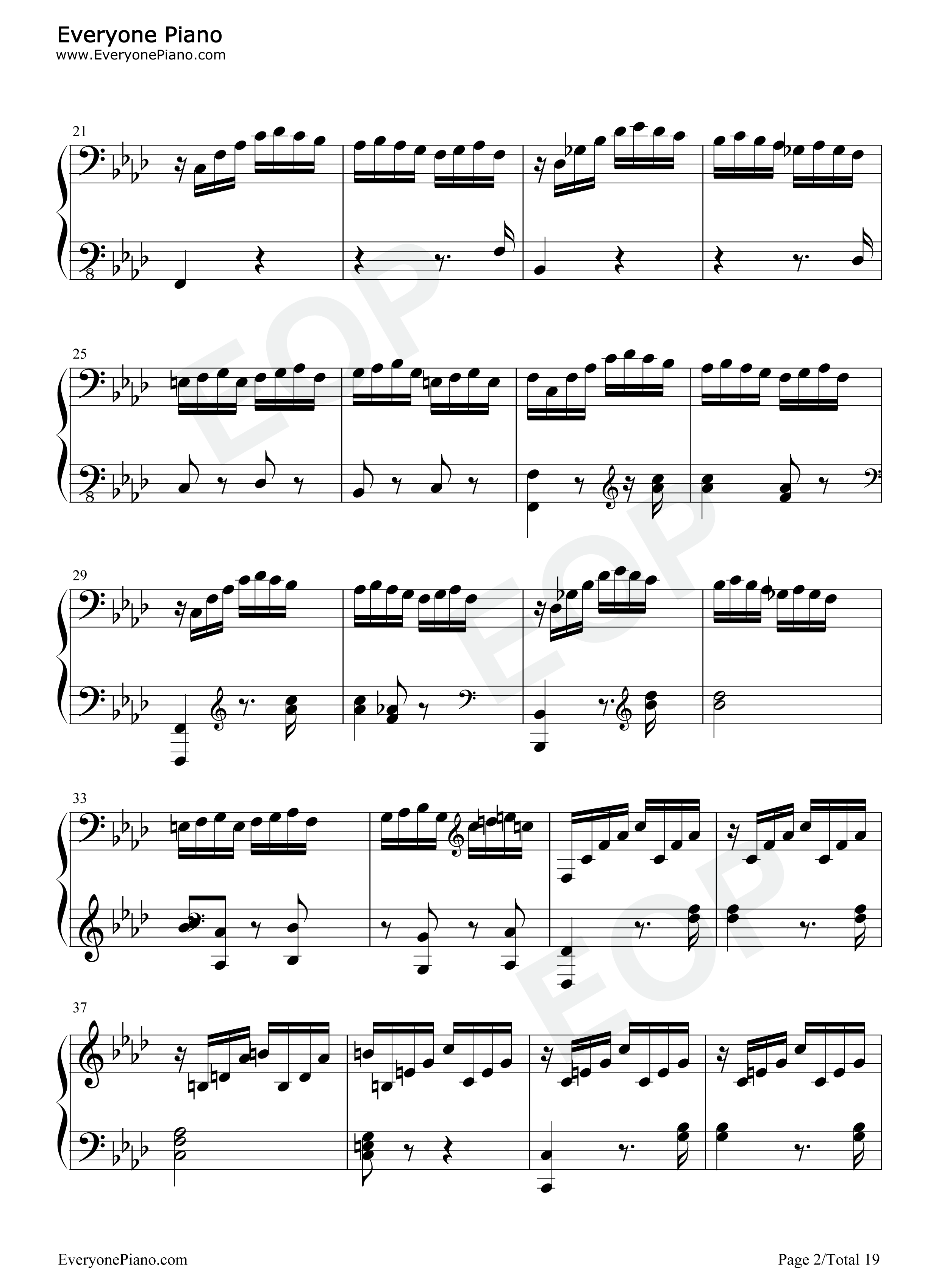 热情奏鸣曲第3乐章-第23钢琴奏鸣曲-贝多芬五线谱预览2