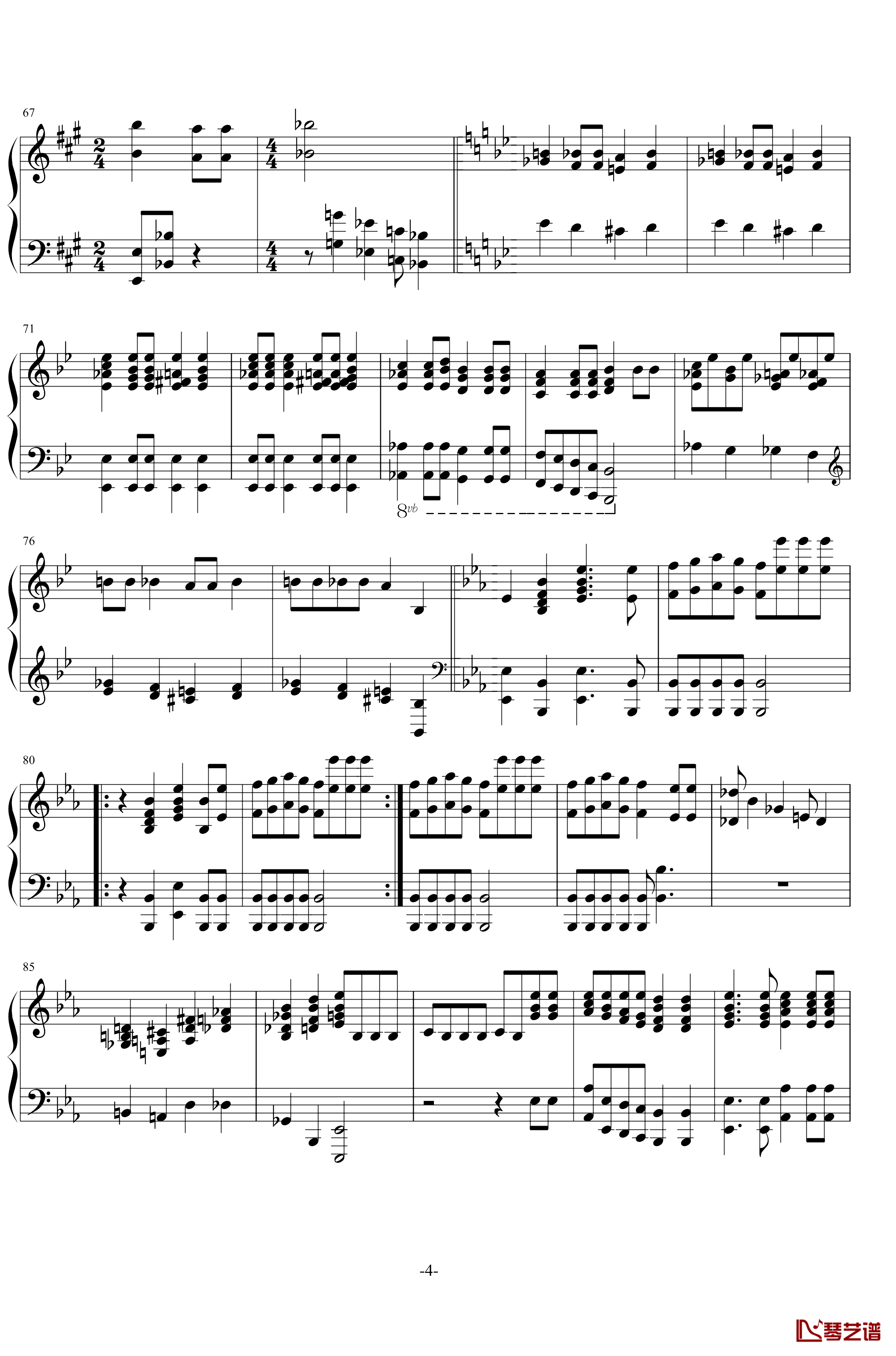 波西米亚狂想曲钢琴谱-Queen4