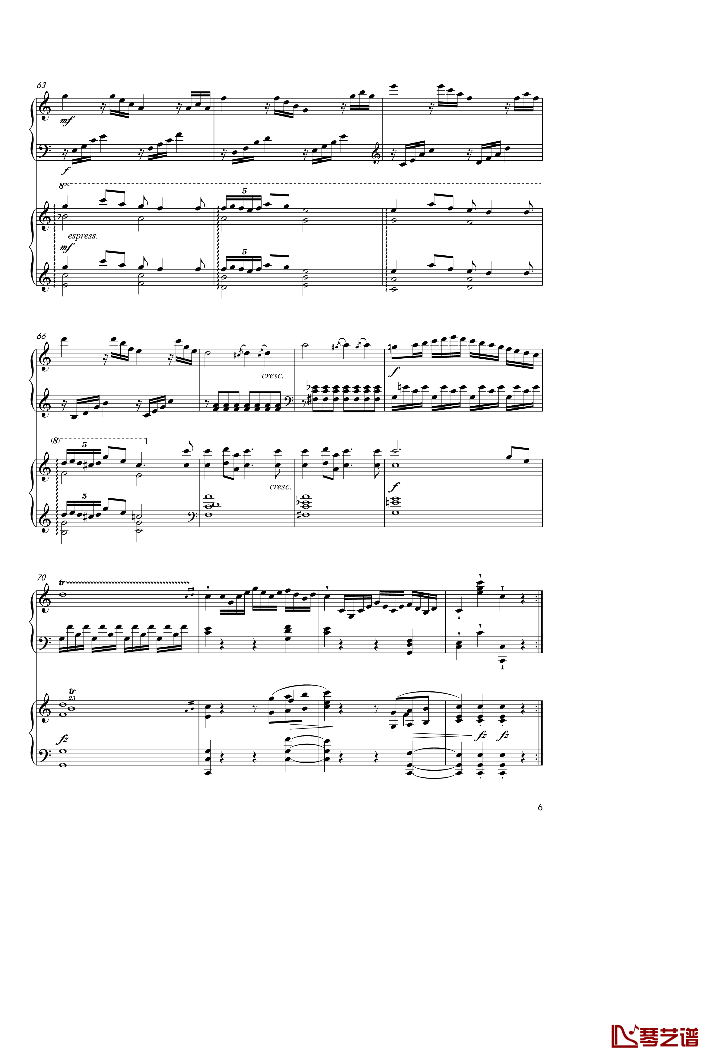 Sonata In C Major, K 545钢琴谱-双钢琴-莫扎特6
