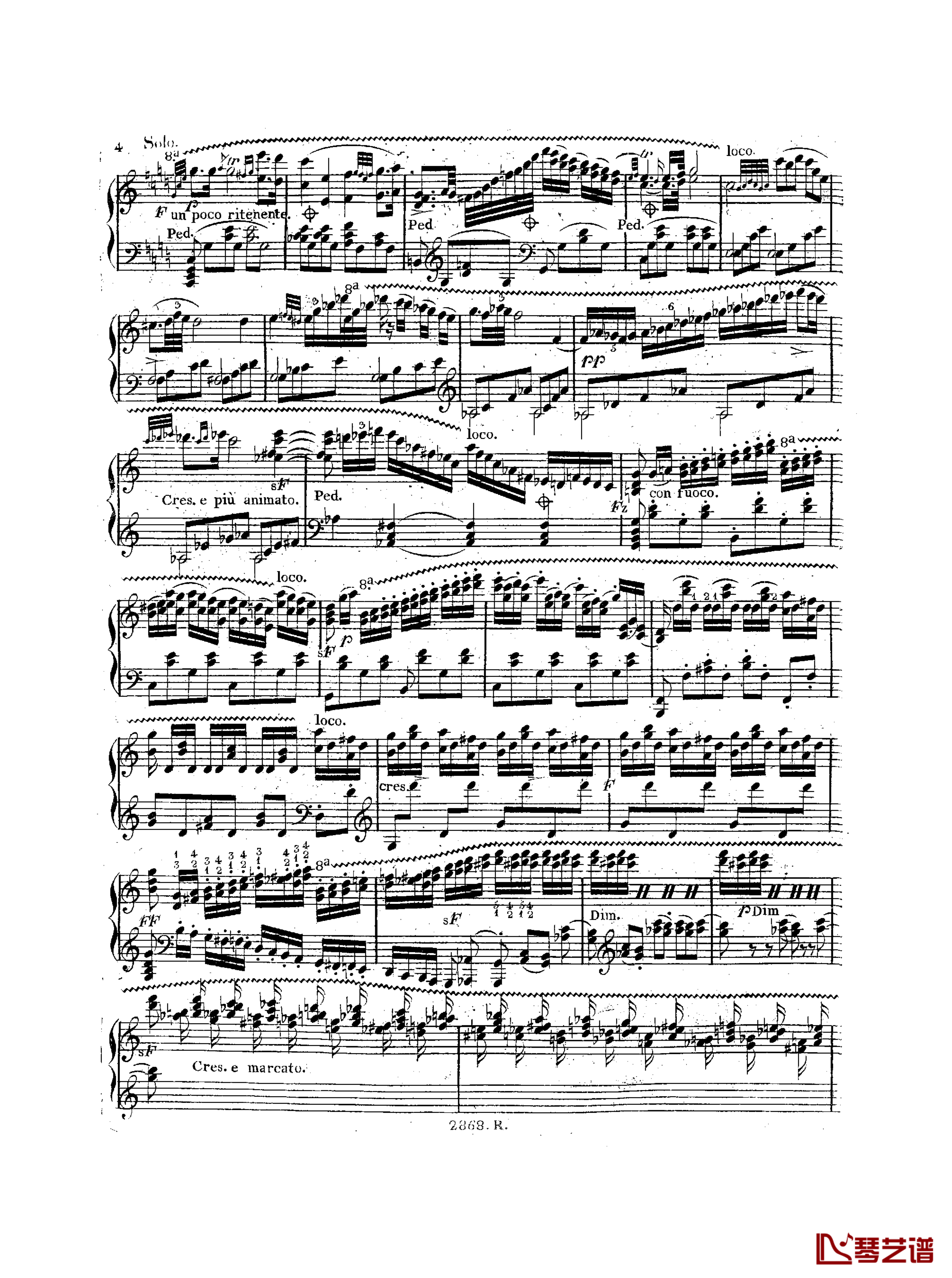 a小调钢琴协奏曲  Op.214钢琴谱-车尔尼-Czerny5