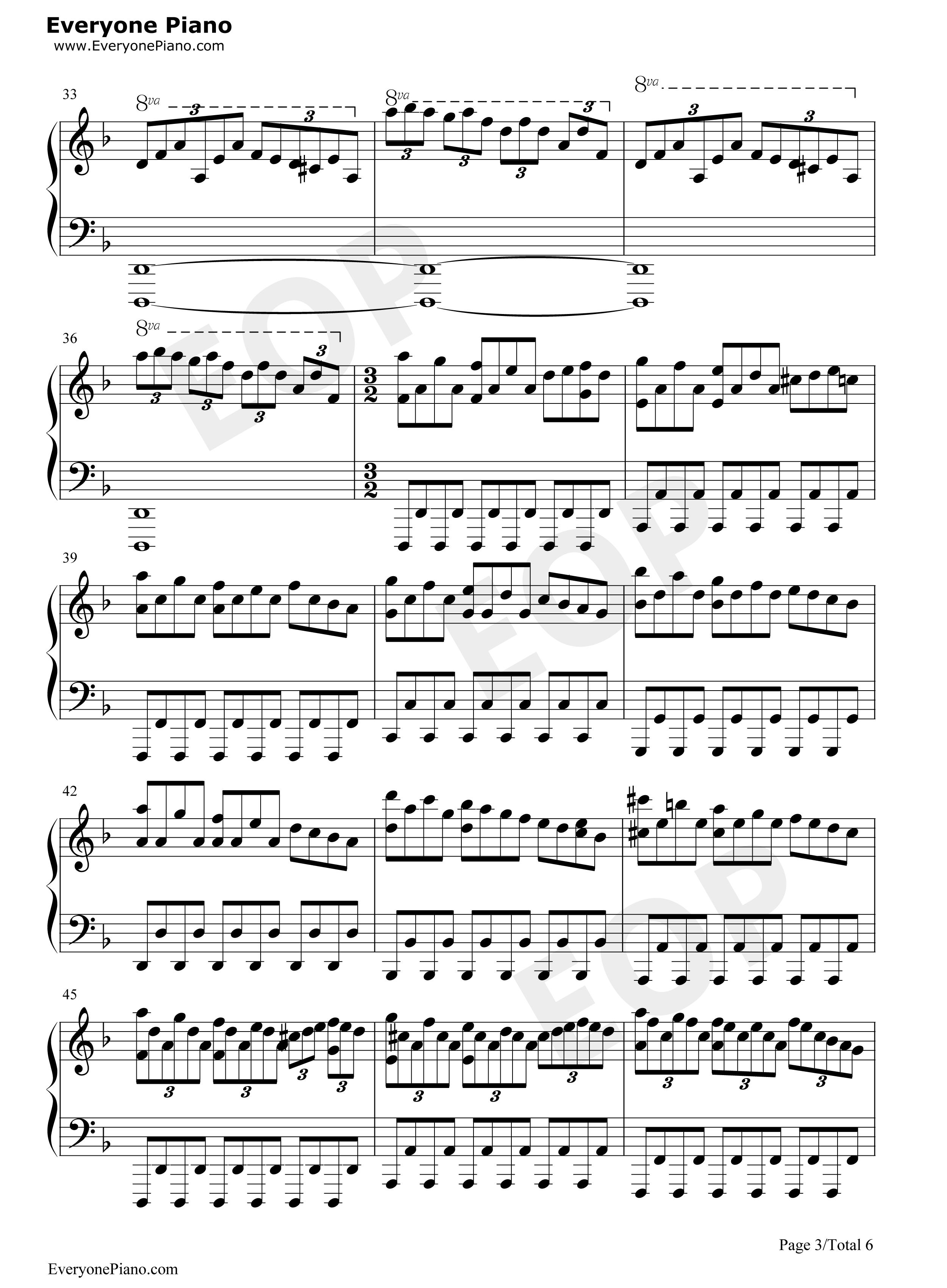 亨德尔的萨拉班德（Handel's Sarabande）-马克西姆五线谱预览3