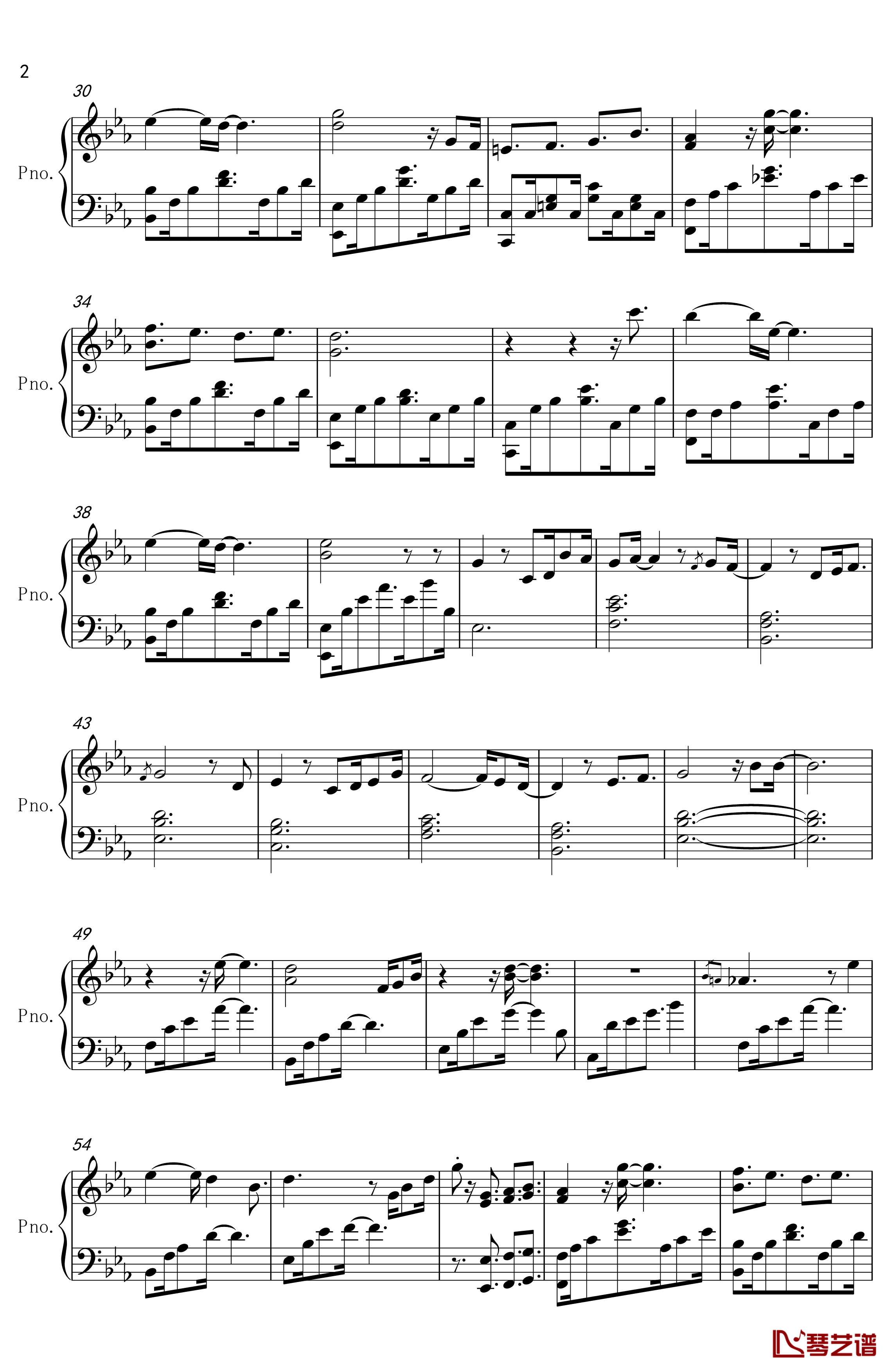 舒伯特玫瑰钢琴谱-钢琴伴奏版-蓝心羽2