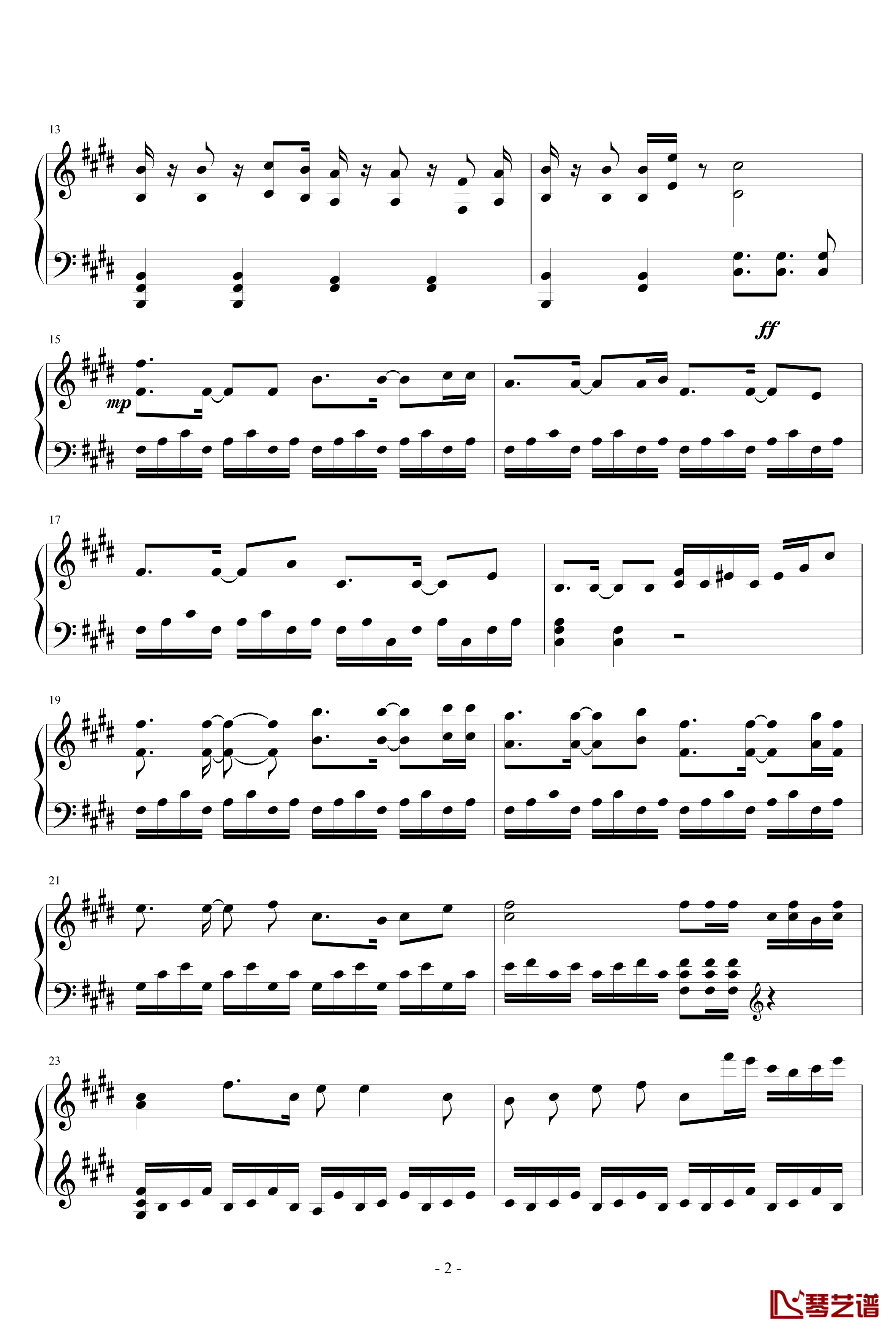 笑傲江湖钢琴谱-2012改版，完全钢琴可演奏，7级2
