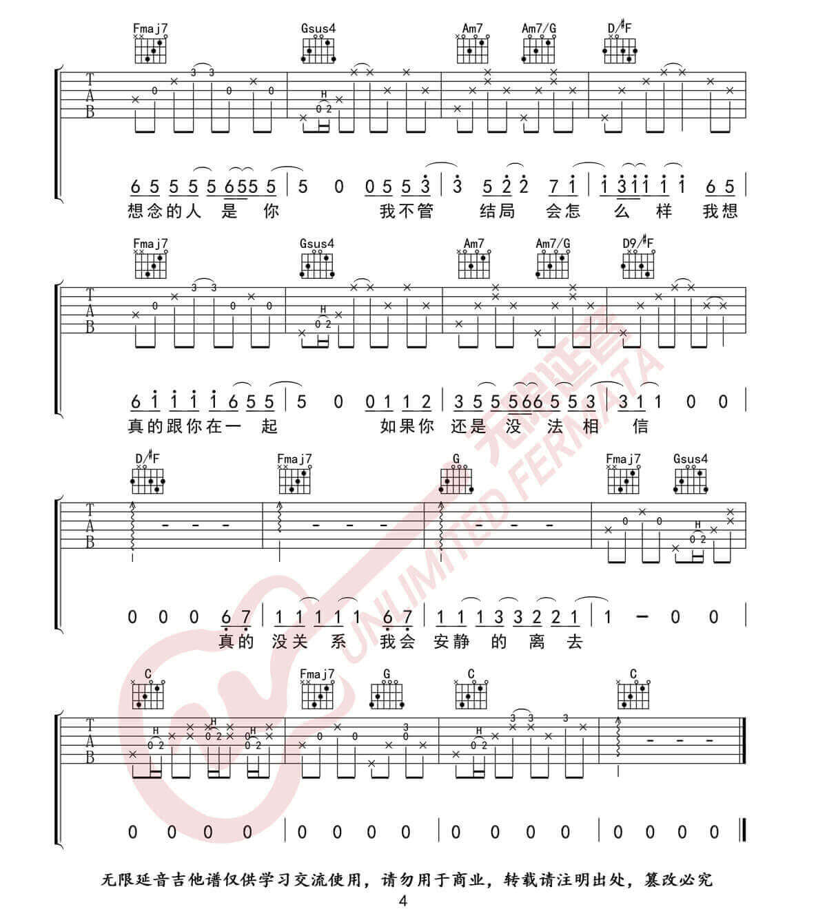 小宇吉他谱-张震岳-《小宇》C调原版六线谱-小宇弹唱吉他谱