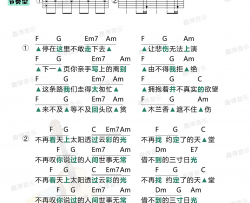 严艺丹《三寸天堂》吉他谱(C调和弦谱-趣弹吉他)-Guitar Music Score
