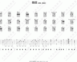林俊杰《她说 完美版 》吉他谱(A调)-Guitar Music Score