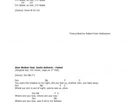 Alan,Walker《Faded》尤克里里谱-Ukulele Music Score